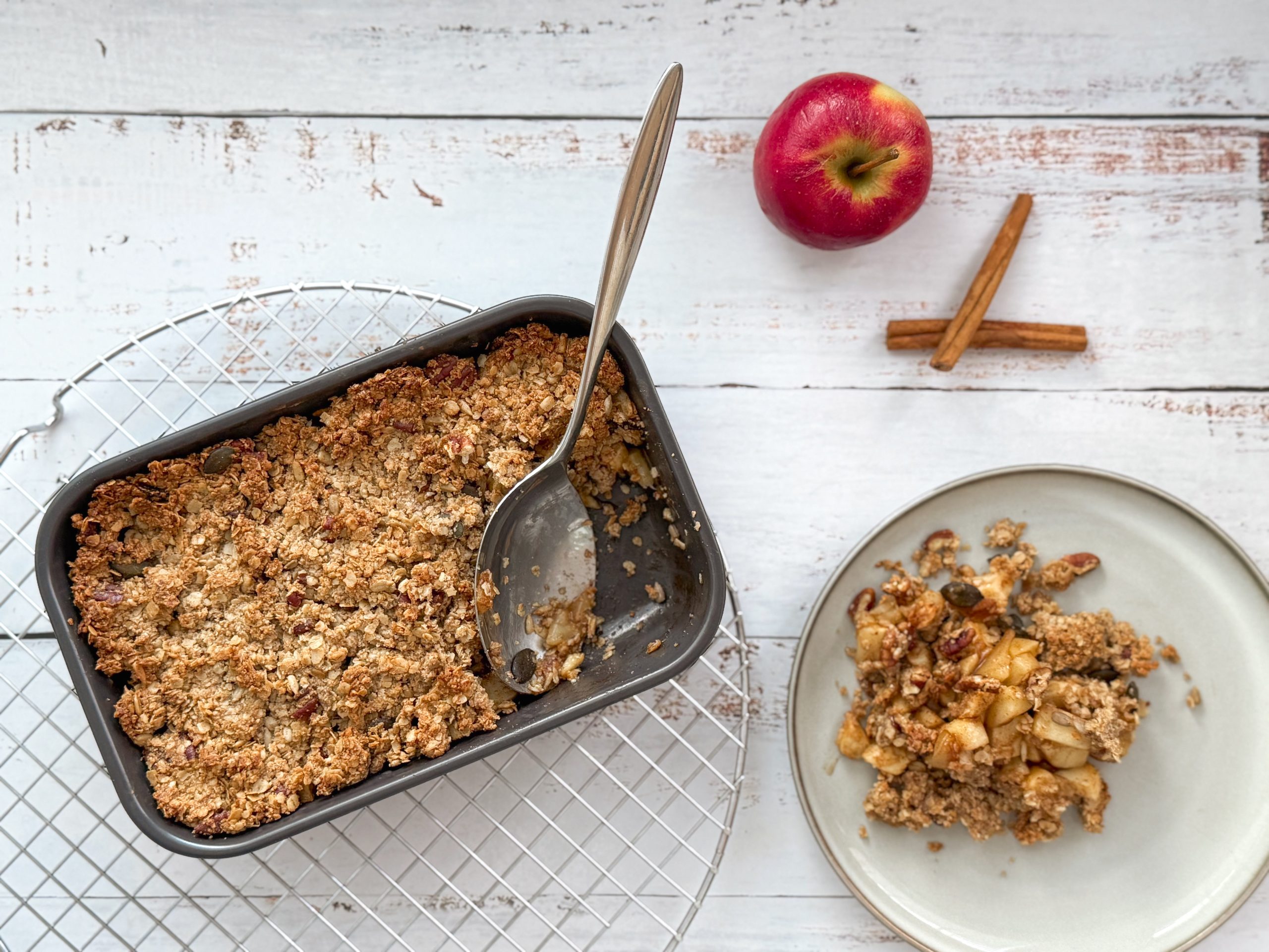 Appelcrumble met havermout