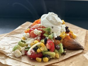 gepofte zoete aardappel